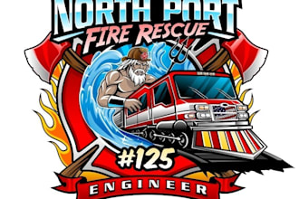 design unique fire fighter logo with free unlimited revisions