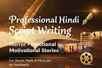 write hindi scripts , short stories for you
