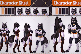 furry reference sheet fursona artist custom ref sheet nsfw character anthro art