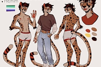 furry reference sheet fursona artist custom ref sheet nsfw character anthro art