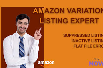 create amazon listing variation, fba listing, fix error