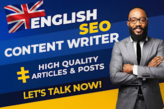 write SEO optimized english articles and web content