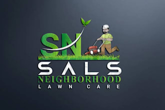 create landscape, trimming, agriculture and lawn care logo