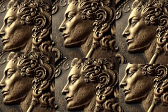detailed 3d bas relief 3d coin model and cnc design for engraving or 3d printing