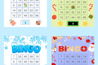 cartones de bingo 75 personalizados navideños