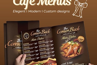 design creative food menu, restaurant and cafe brochure