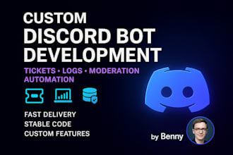 create a custom discord bot with tickets, logs, moderation and automation