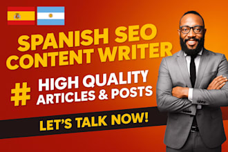 write SEO optimized spanish articles and web content