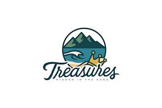make creative mountain and  ocean logo design