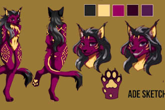 draw furry reference sheet furry art fursona character design fursuit anthro oc