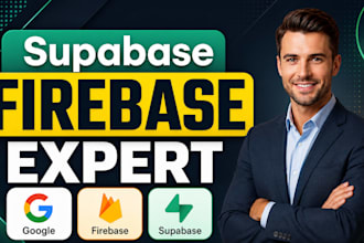 setup supabase or firebase, auth, backend with website or app