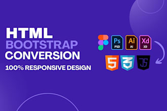 convert figma to html psd to html and xd to html responsive with bootstrap 5