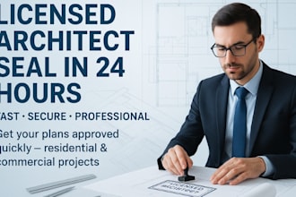 deliver a licensed architect seal for your plans in 24 hour