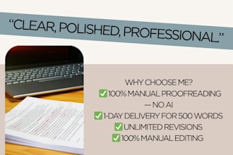 proofread and edit english writing for grammar, spelling, and clarity