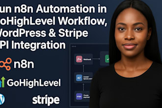 run n8n automation in gohighlevel workflow wordpress stripe api integration
