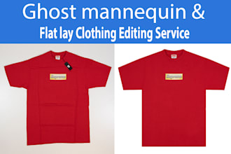 do ghost mannequin, flat lay clothing editing and wrinkle removal