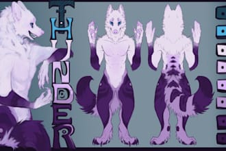 furry reference sheet fursona ref sheet anthro reference sheet nsfw anime oc art