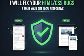 fix HTML CSS bugs and make your website fully responsive