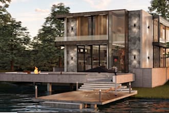 redesign residential 3d exterior house,outdoor space,livingroom design,d5 render