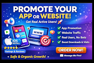 do app promotion, website promotion, ios install to gain active user