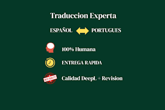 traduccion espaÑol a portugues 100 por ciento humana