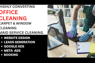 office cleaning carpet cleaning window cleaning janitorial service leads website