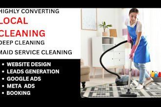 local cleaning deep cleaning maid service cleaning funnel lead website