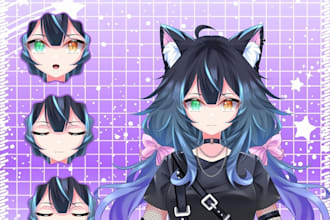 design an anime style pngtuber or live2d model for vtubing and streaming