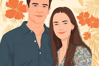 design couple portrait illustration