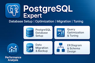 setup postgresql database, query optimization, sql, data migration, and tuning