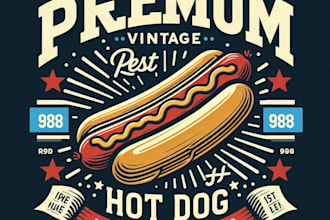 design premium vintage hot dog logo t shirt design