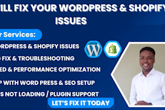 fix and speed optimize wordpress, shopify websites fast