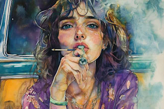 paint watercolor illustration and watercolor