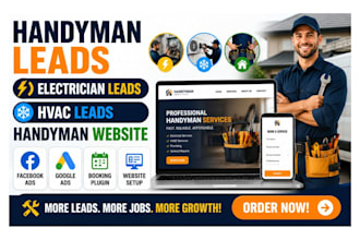 generate handyman leads, hvac, electrician leads build handyman website