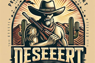 design premium vintage desert mascot logo t shirt design