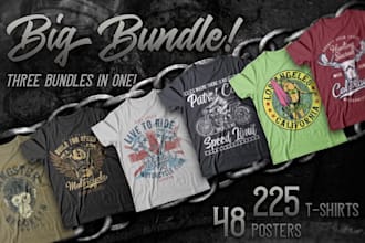 do retro custom biker skull t shirt logo design
