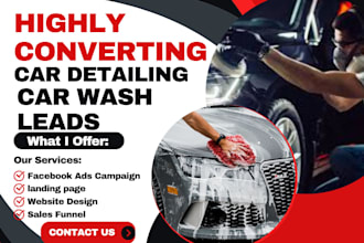 car detailing leads car dealership auto detailing landing page car wash website