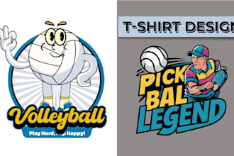 make vector cartoon volleyball champion mascot logo