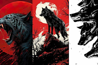 creat a dark detailed album cover