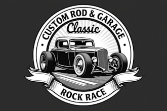 make an amazing car vintage logo design for your business