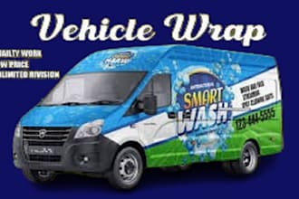 create a premium and attractive vehicle wrap design for car, van, and truck