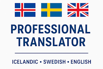 translate icelandic, swedish, and english professionally and accurately