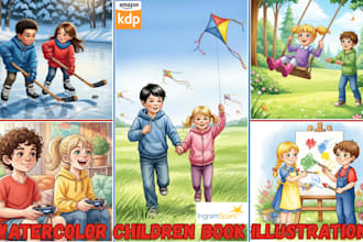 illustration für ein kinderbuch mit aquarellbildern, aquarell buchillustration