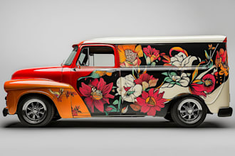 design a custom vehicle wrap, cars, pickups, trailers