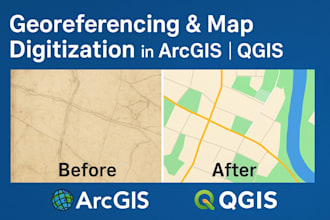 georeference and digitize maps professionally using arcgis and qgis