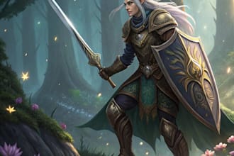 draw a fantasy character for dnd, pathfinder, etc