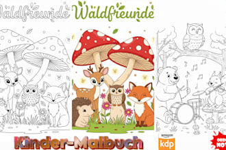 liebevolle kinder ausmalbuch illustrationen  kreativ  druckfertig