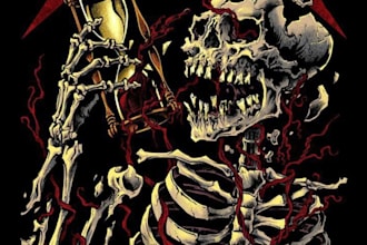 design a brutal metal logo for your merch and band