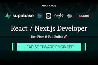 build or fix your react nextjs web app fast