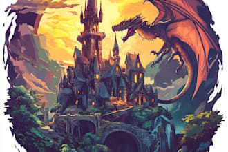unique fantasy dungeon game logo title pack with